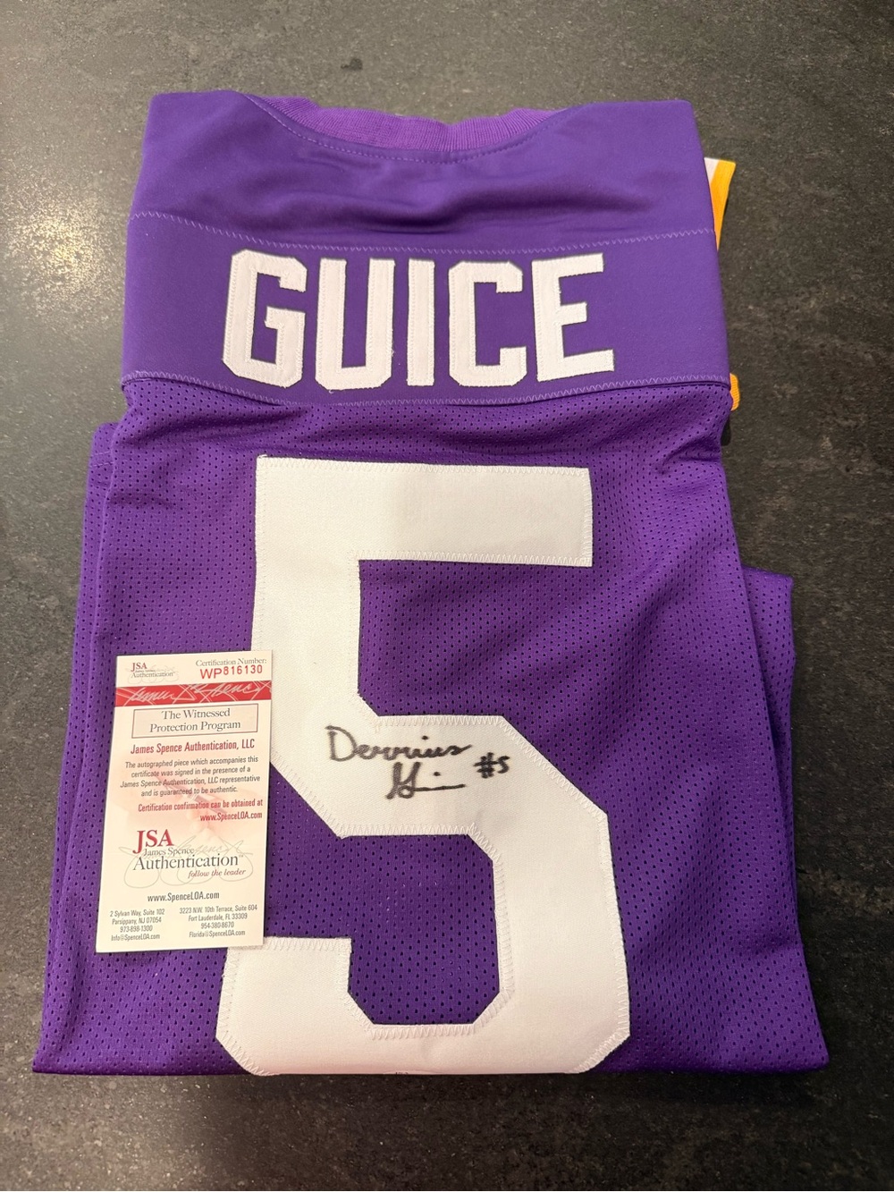 Darius Guice Signed LSU jersey - COA